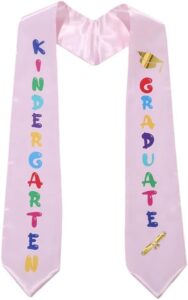 Pink Children Graduation Stole With Embroidery