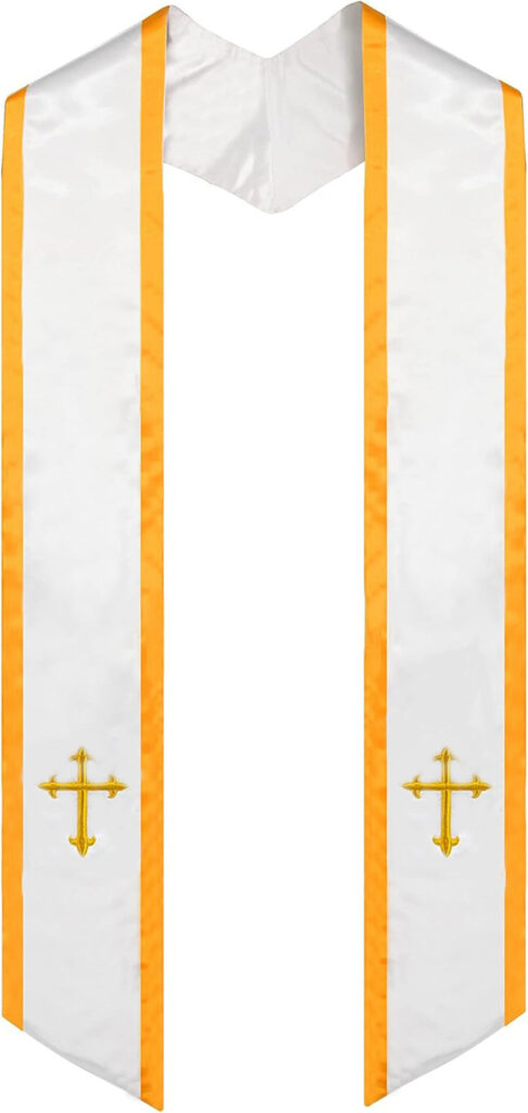 elegant embroidered stole for clergy and graduates