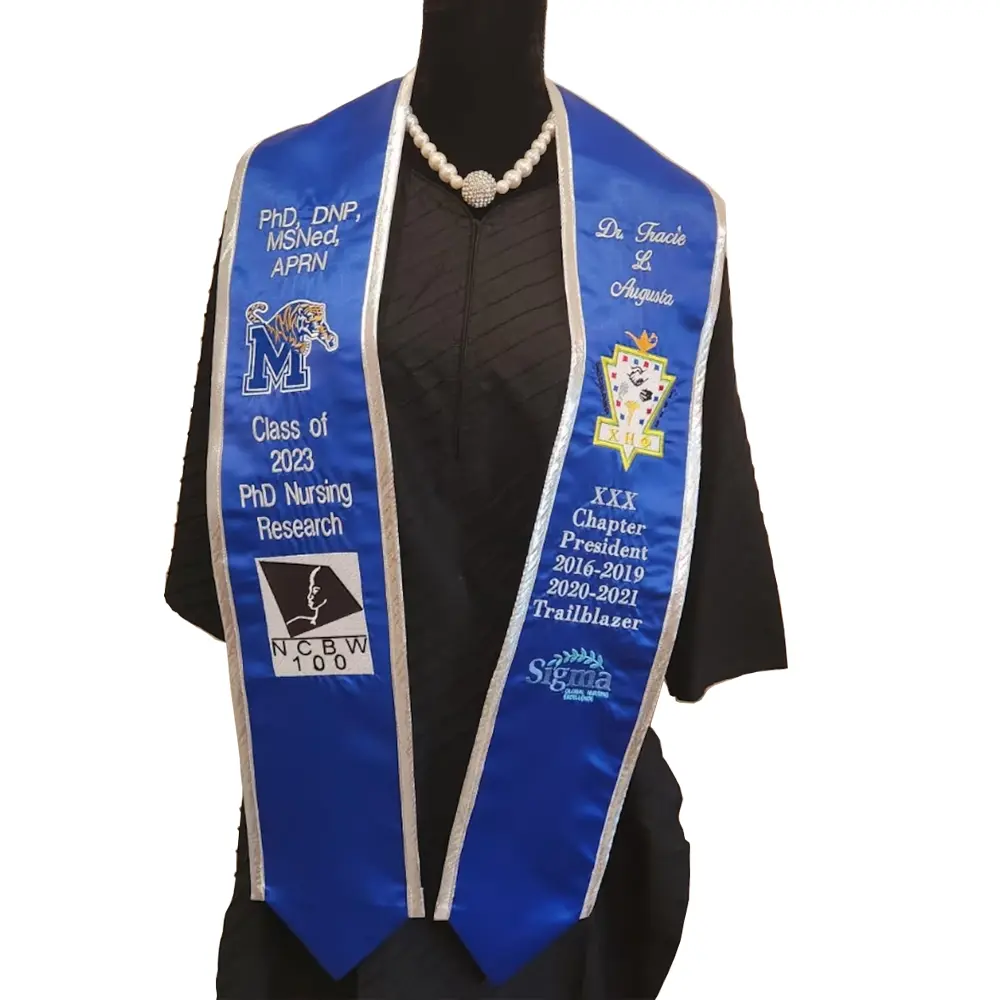 custom embroidered graduation stole with logo