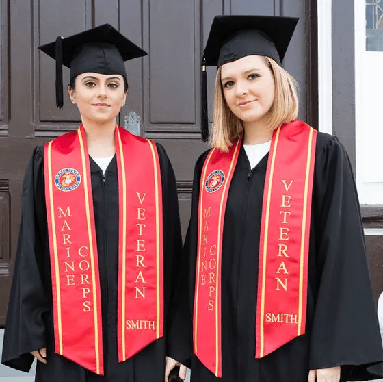 custom embroidered graduation stole with name and logo