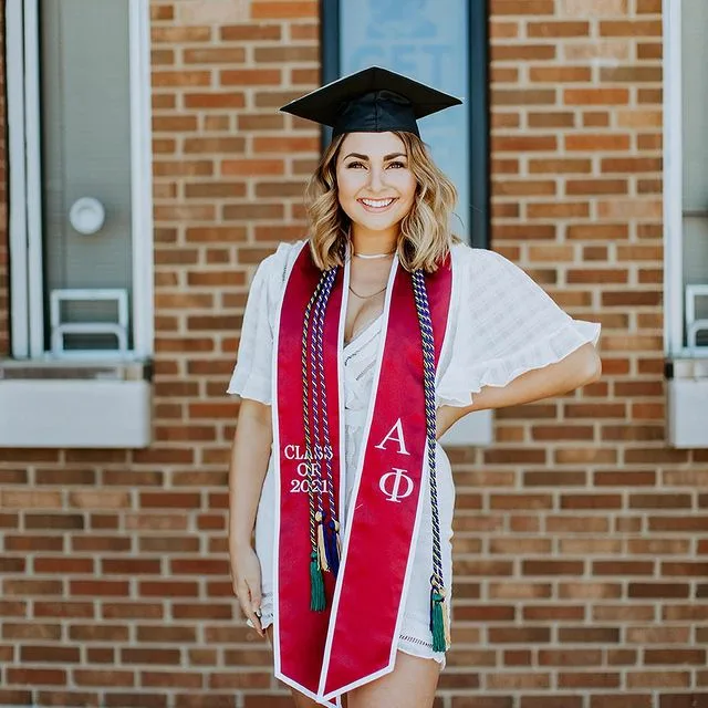 elegant satin graduation stole for graduates
