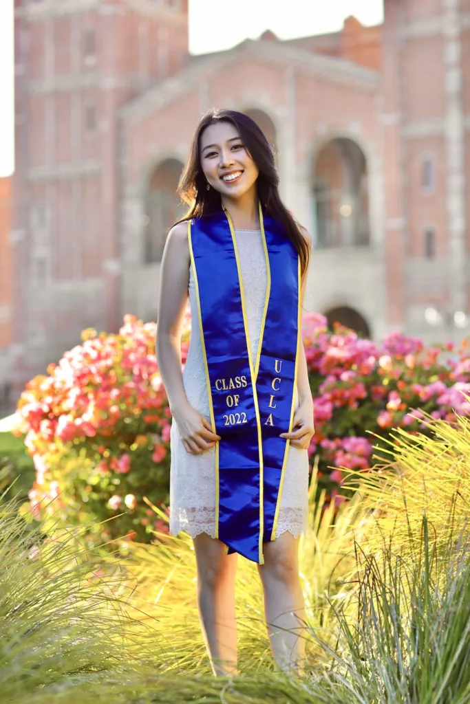 modern satin graduation stoles displayed on mannequin