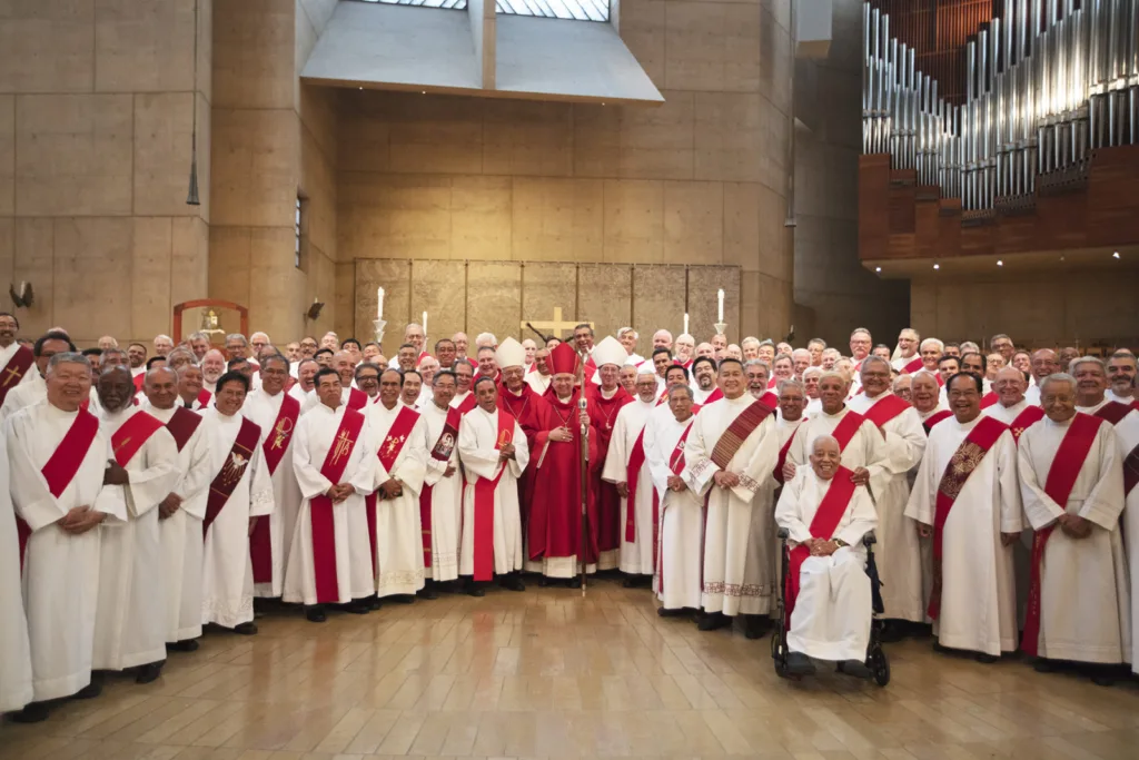 church graduation stole with gold cross embroidery